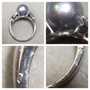 プラチナ真珠指輪