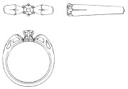 オーダーメイド　チタン指輪 エンゲージ リング 婚約指輪 デザイン画