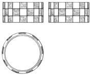 チェッカー 手彫り指輪 四角 チタンペア マリッジ リング デザイン画