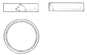 平打ちタイプ指輪 柴犬　表面の彫り模様　チタン結婚指輪