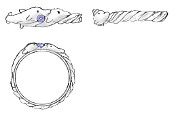 いるか 立体彫り　チタン手作り指輪 オリジナルデザイン リング
