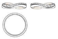 チタン オリジナル リング ダイヤモンド デザイン画