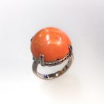 サンゴ帯留めを指輪にリフォーム