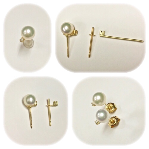 18金, 真珠, ピアス