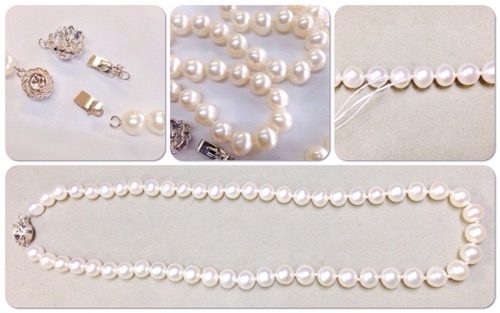 オールノットの真珠ネックレス