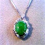 プラチナの翡翠ペンダントトップ