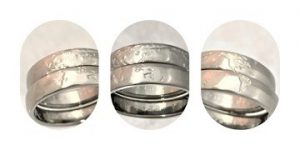 オーダーメイド 五大陸の純チタン結婚指輪 セットリング