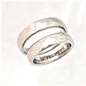 オーダーメイド 五大陸の純チタン結婚指輪