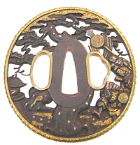 鉄鐔に純金を覆輪