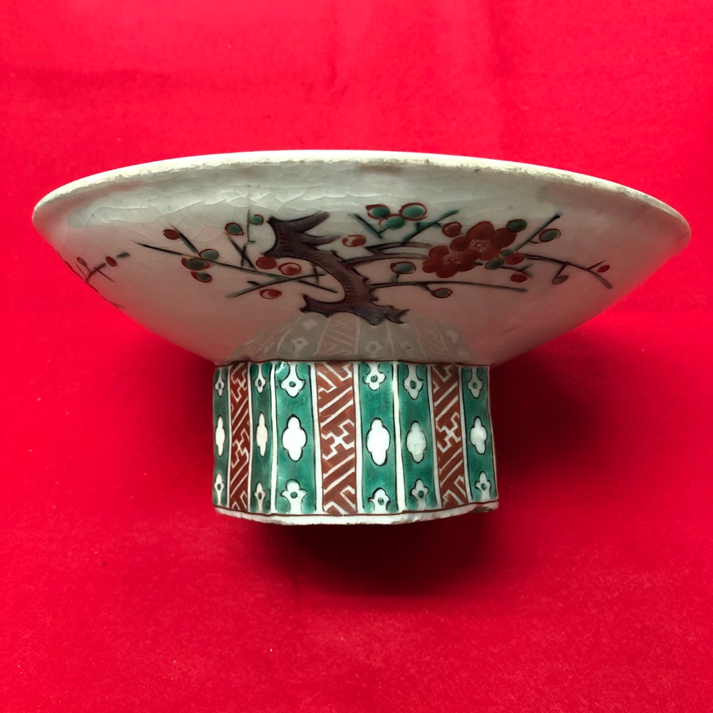 古九谷色絵二重角福皿