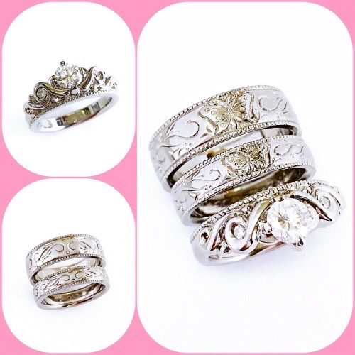 フルオーダーチタンマリッジリングとチタンエンゲージリングをメンテナンス